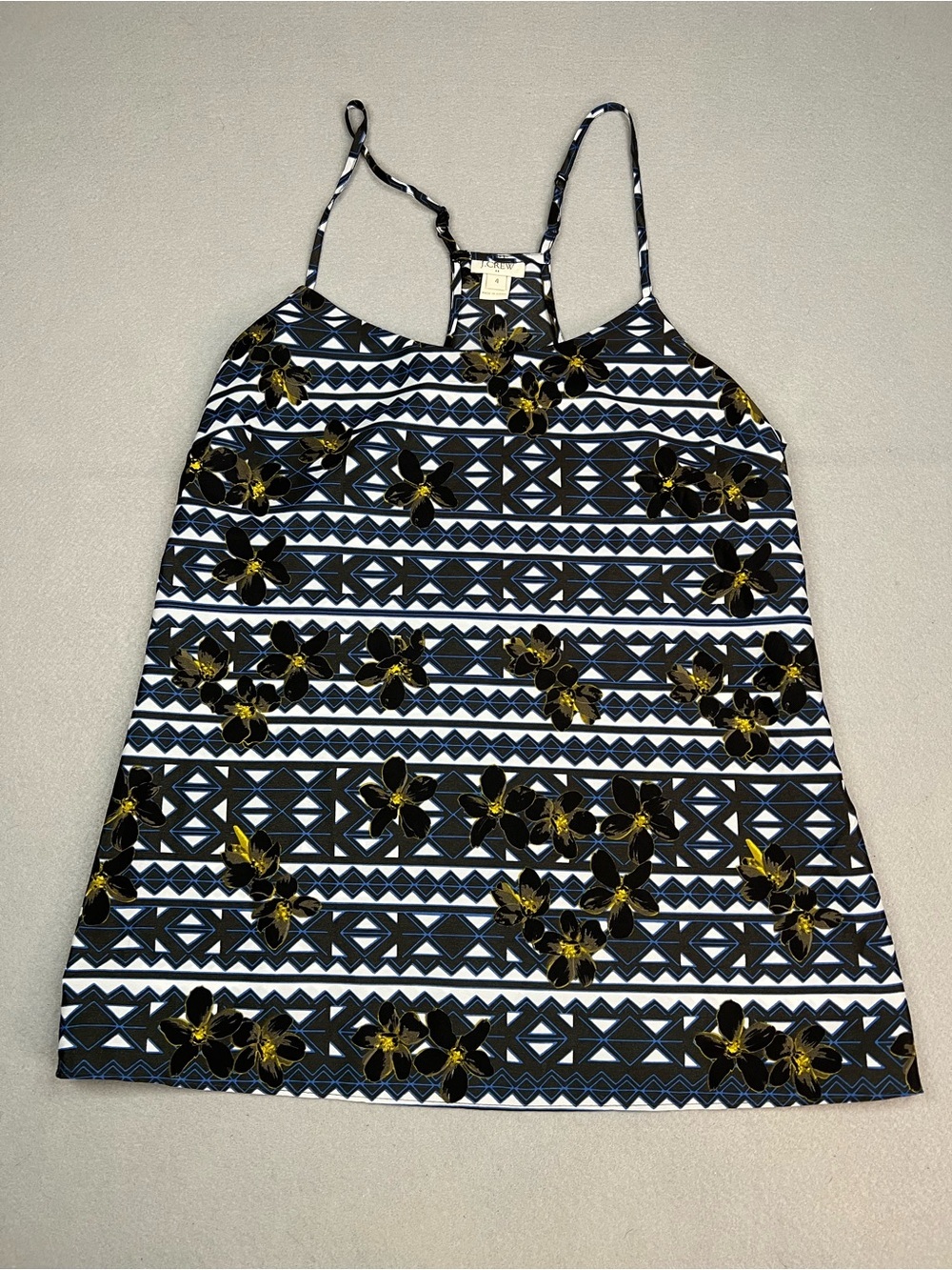 J. Crew Factory hidden floral racerback cami tank size 4